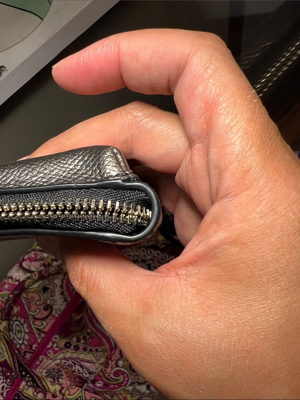 Coach NIB Metallic Gunmetal Zip Wristlet Wallet - Picture 7 of 11